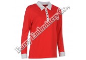 Ladies Long Sleeve Polyester Cotton T-Shirts Polo Shirts